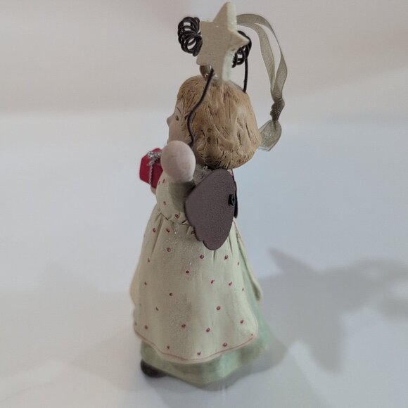 Angel Ornament Christmas Pageant Girl Gift Star Wand Halo Wings Holiday Ceramic - Picture 4 of 4